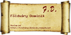 Földváry Dominik névjegykártya