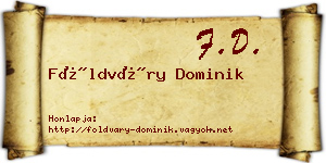 Földváry Dominik névjegykártya