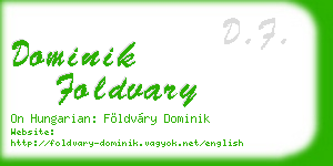 dominik foldvary business card