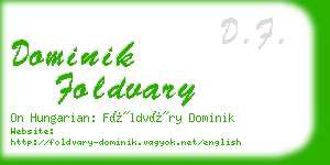 dominik foldvary business card